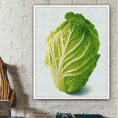 ABV Old three pure cotton precision printed cross stitch color embroidered cloth New Chinese cabbage Baicai Nafu