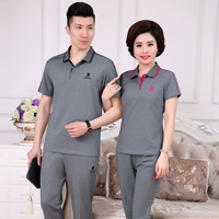 Mùa hè trung niên vài đồ thể thao phù hợp với nam trung niên mùa hè chạy quần áo giản dị quần áo thể thao phù hợp với phụ nữ bộ quần áo gió the thao nam mùa đông