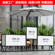 Outdoor Wrought iron stainless steel flower box Aluminum alloy flower tank Garden combination Landscape flower pool Balcony Sales department planting box