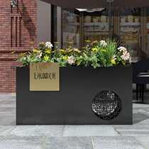 Outdoor Wrought iron combination flower box Flower bed partition rectangular flower groove courtyard Sales department Stainless steel planting box customization