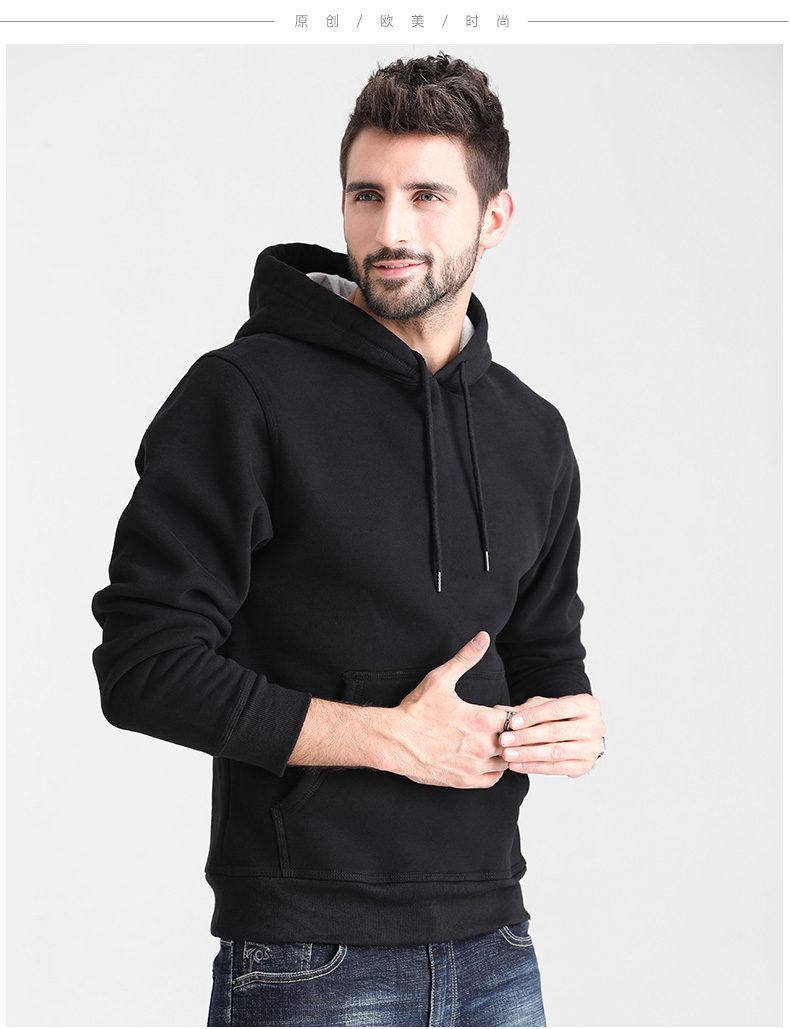 Cộng với áo len nhung nam cổ tròn hoodie 2019 mới xuân hè thu đông phiên bản Hàn Quốc của xu hướng quần áo trùm đầu ấm áp - Áo khoác đôi áo phông nam