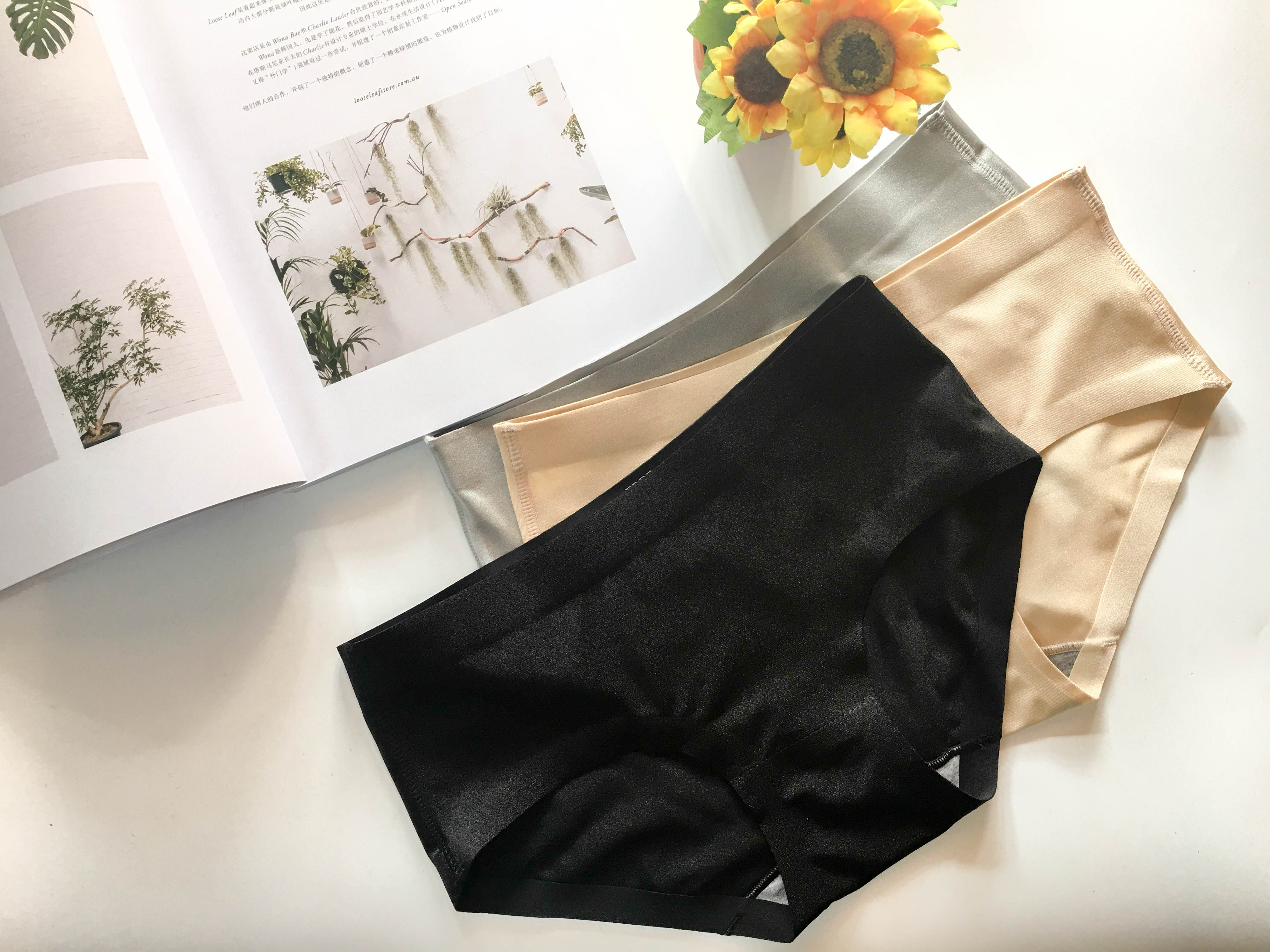 Alco no scratches nylon sheet in the middle waist comfort five color panties no back for no change