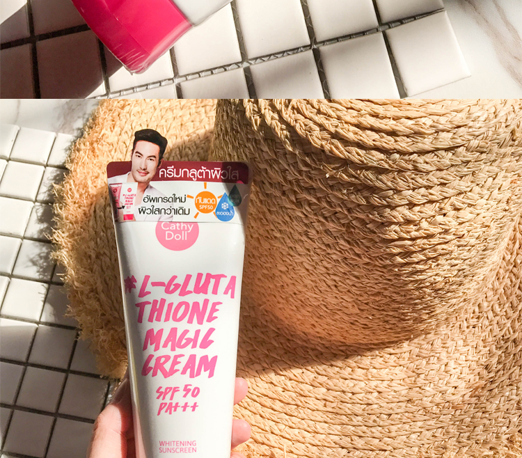 Kem chống nắng ma thuật Cathy búp bê glutathione SPF50PA kem chống nắng waterproof