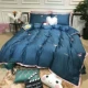 Công chúa ins gió bông denim bông hoang dã dâu thêu khăn trải giường các doanh nghiệp dưới đôi 1.8m khăn trải giường - Bộ đồ giường bốn mảnh