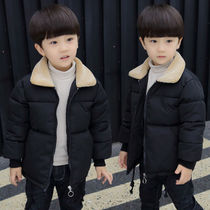  Anti-season promotion winter clothes 6 boys thickened cotton coat jacket 8 childrens middle and large childrens baby quilted jacket Western style cotton clothes tide