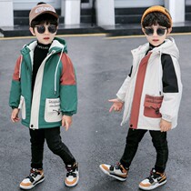  Anti-seasonal winter clothing boys plus velvet thickened cotton coat jacket childrens middle and large childrens baby quilted jacket boys Western style cotton clothes tide