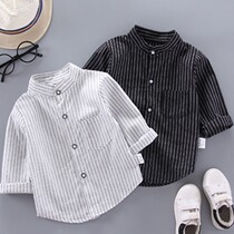 Children's clothing boy shirt 2019 new boy shirt children's spring and autumn coat thin vertical long sleeve shirt tide