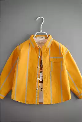 Boys' shirt 2021 Spring and Autumn new medium and large children's clothing Korean version of Chaobao children loose foreign style stripes long sleeve shirt