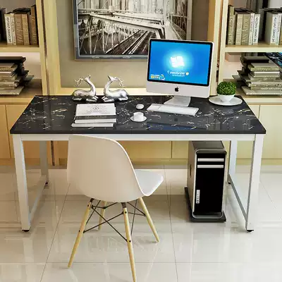 Simple computer desk Desktop table Household children's desk desk Simple modern steel and wood desk Double table