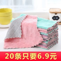 Dishwashing cloth non-oil dishwashing cloth kitchen absorbent non-hair dishwashing towel cleaning cloth thick scrub hand cloth