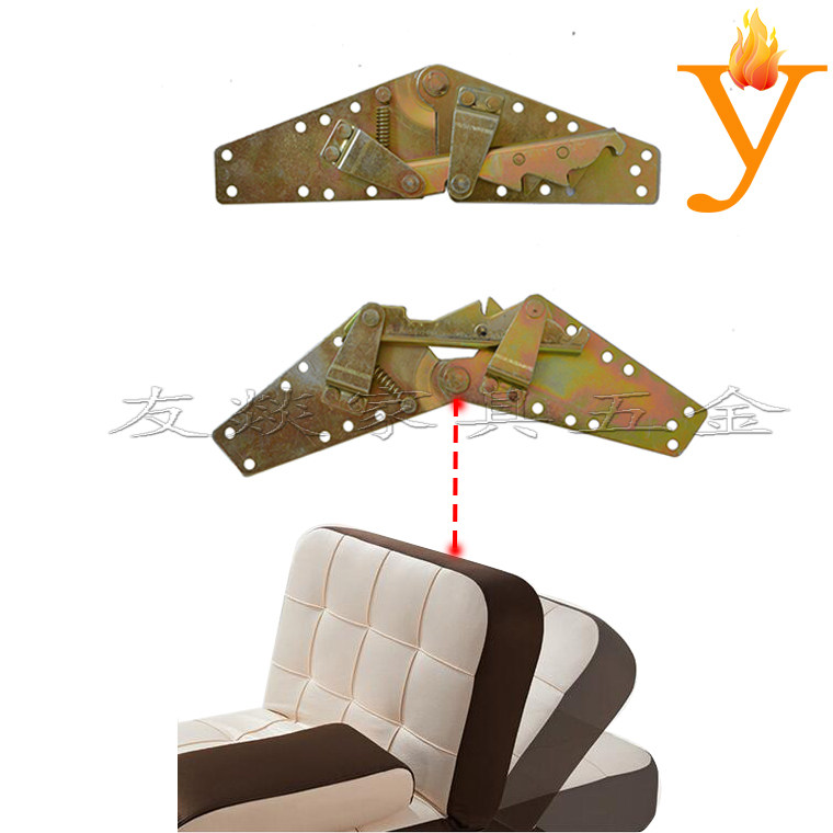 Factory direct long flat buckle Color zinc small dual-purpose hinge Butterfly hinge Combination multifunctional sofa bed hinge D05