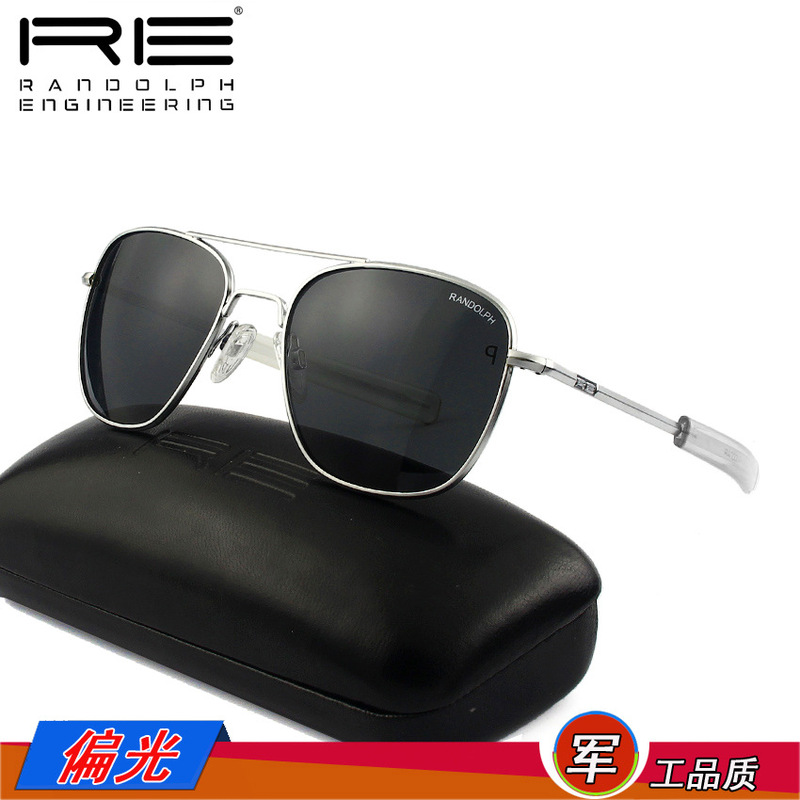 American Landaff Sunglasses Men's Boutique Randolph Inner-Plated Blue Film Glasses Straight-Leg Resin Polarized Sunglasses