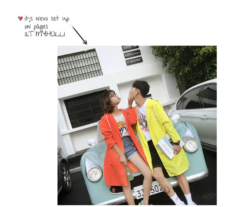 Mùa hè ngoài trời quần áo chống nắng nam giới và phụ nữ sinh viên Hàn Quốc áo khoác siêu mỏng thoáng khí phần dài loose trùm đầu da áo gió áo gió 1 lớp rẻ
