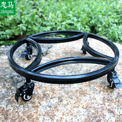 Zhongma/Zhongma Flower Pot Base Pallet Iron Art Band Круглый лоток нагрузки -носильный мобильный цветок