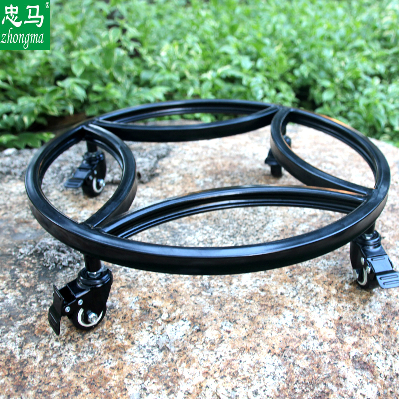 Zhongma/Zhongma Flower Pot Base Pallet Iron Art Band Круглый лоток нагрузки -носильный мобильный цветок