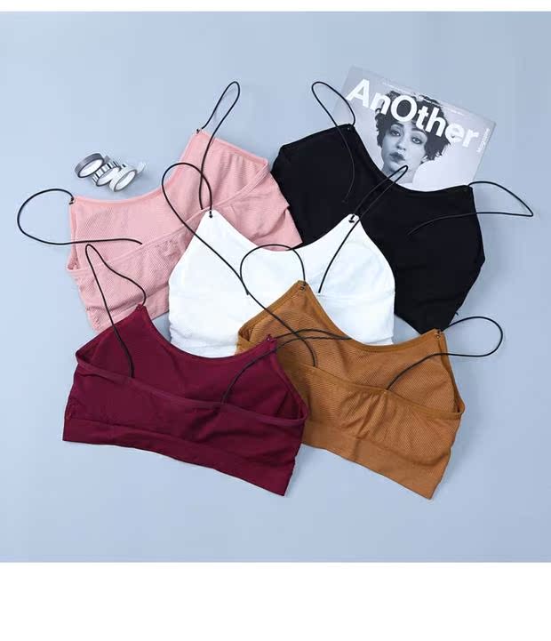 Phần cotton mỏng dây đeo vai quấn ngực kiểu ống top top vest vest thể thao đồ lót nữ học sinh trung học nữ bra áo ngực nữ đẹp