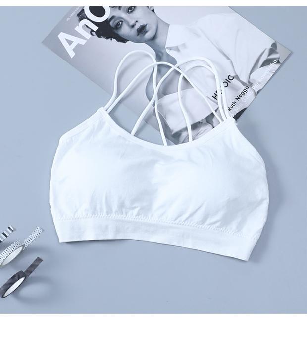 Phần cotton mỏng vest vest đẹp lưng áo lót nữ học sinh nữ sinh trung học không có vòng thép quấn ngực ống hàng đầu - Ống áo ngực học sinh