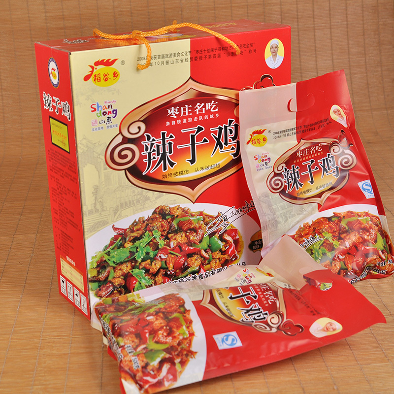 Shandong Zaozhuang Specialty Daoxiang Free-Range Rooster Spicy Chicken 1000g Ready-To-Eat Vacuum Packaging Gift Box 