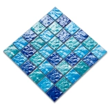 Керамический мозаичный бассейн синий вогнутый и выпуклый волнистый паттер