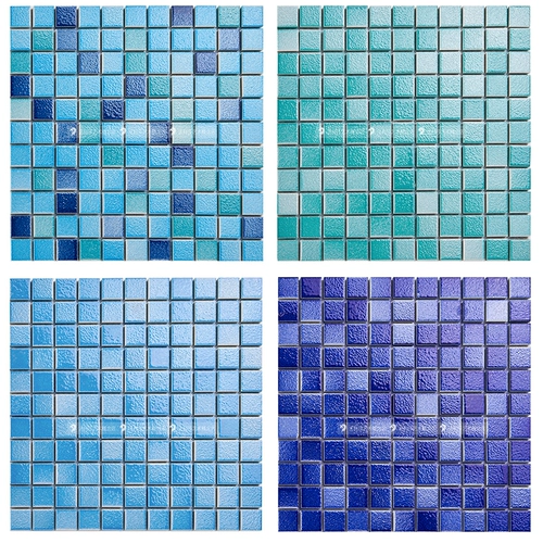 Мозаика, синий дорожный нескользящий зеленый бассейн