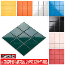 Ceramic mosaic Nordic black and white solid color small square brick Kitchen bathroom Bathroom non-slip wall and floor tiles
