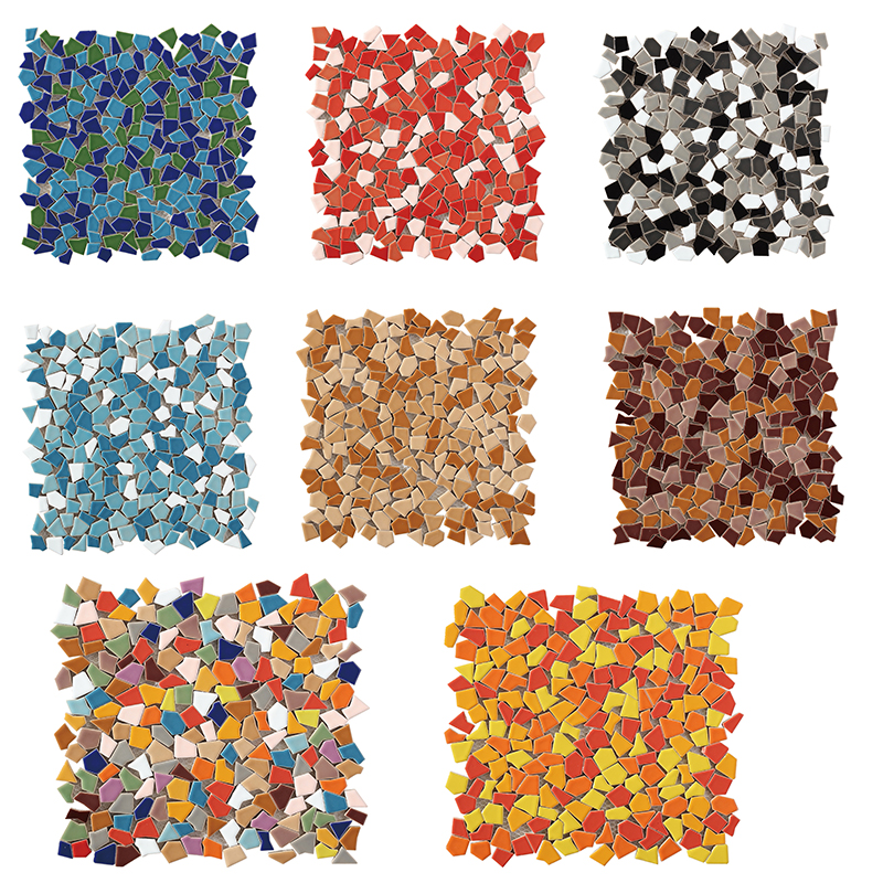 Ceramic Mosaic Blue Tv Background Wall Sticker Bathroom Makeup Room Kitchen Balcony Floor Tiles Anti Slip