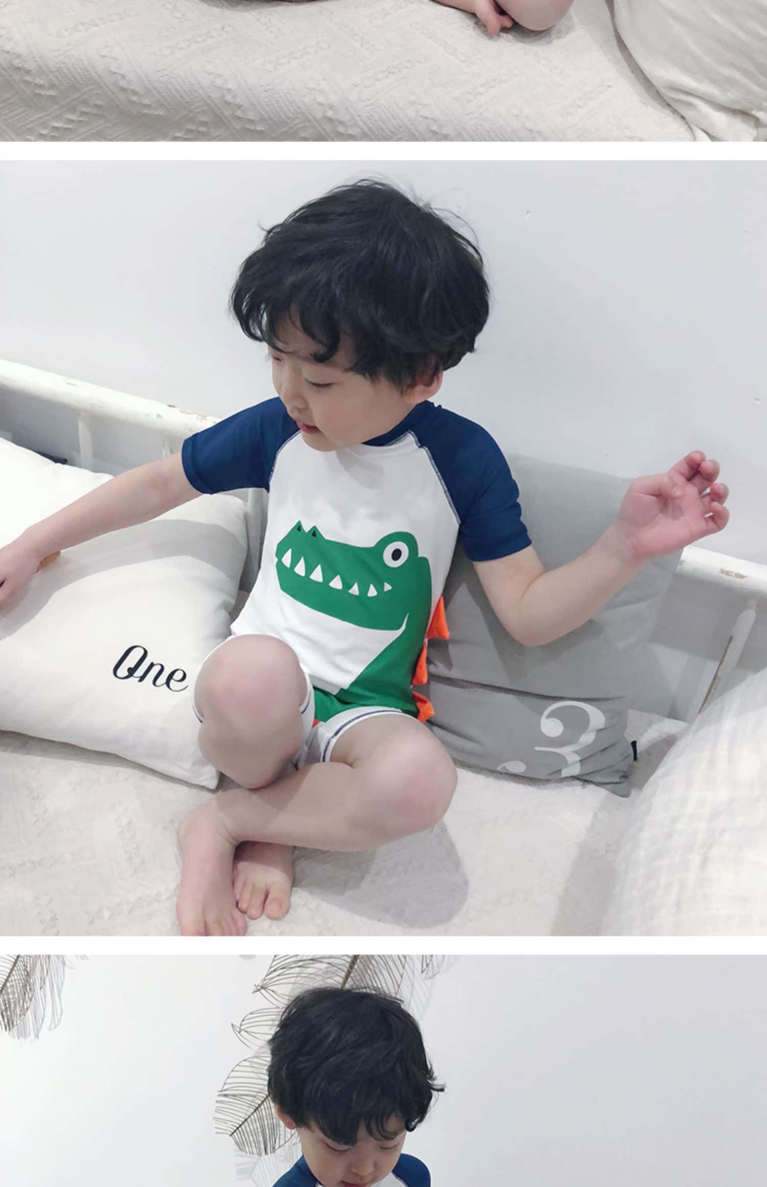 Hình dạng ba chiều cho trẻ em đồ bơi bé trai dính liền với suối nước nóng quần áo nhanh khô quần áo chống nắng đi biển - Bộ đồ bơi của Kid đồ bơi nàng tiên cá cho bé gái