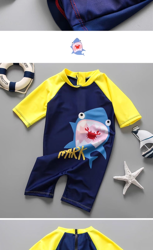 Đồ bơi mới cho trẻ em áo tắm một mảnh cho bé trai hoạt hình kem chống nắng lướt phù hợp với đồ bơi trẻ em ngoài trời