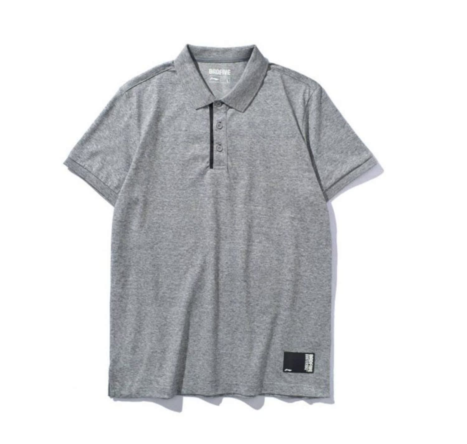 Trung Quốc Li Ning nam ngắn tay 2019 mùa hè mới giản dị thể thao thoáng khí áo thun mỏng cotton áo thun cotton - Áo polo thể thao áo polo kẻ ngang