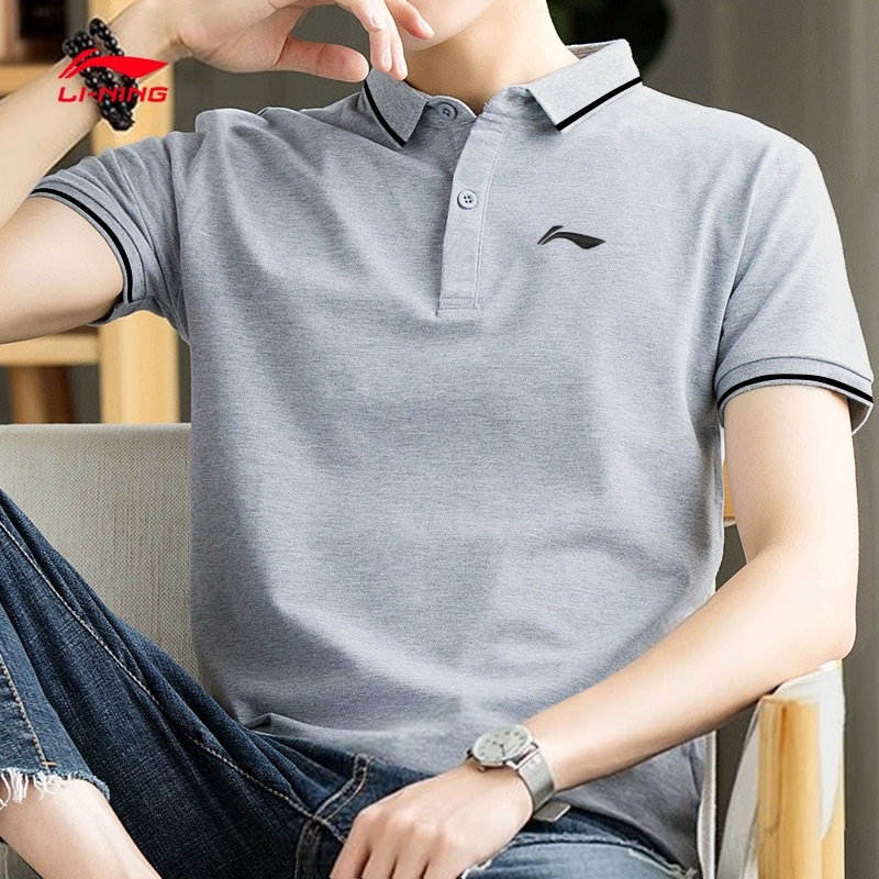 Li Ning Polo Shirt Men's Short-Sleeved Lapel Business Cotton T-Shirt 2026 Summer New Sports Quick-Drying Casual T-Shirt