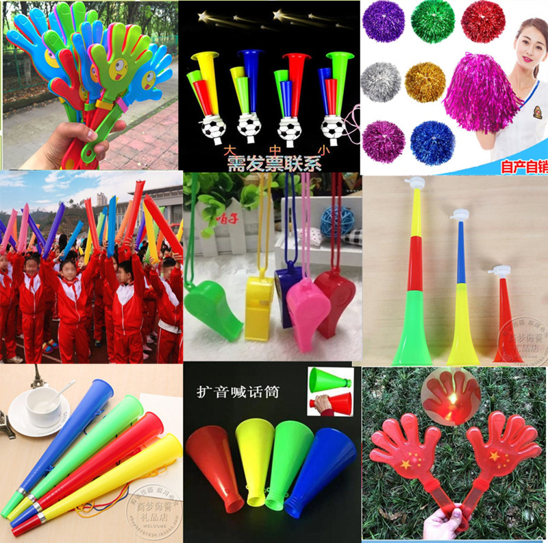 Games football fans small horn cheerleaders hand Flower game refueling stick cheer props whistle Clapper