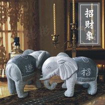 Stone Sculpture Elephant Green Stone Elephant feng shui Merchants Elephant TV Wine Cabinet Office Swing Piece Opening Gift Stone Crafts