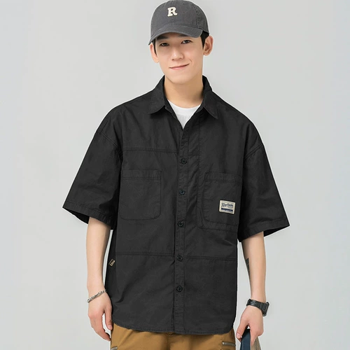 Летняя японская рубашка для мальчиков, хлопковая футболка для работы