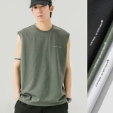 Мужской летний тонкий хлопковый спортивный жилет, оверсайз, круглый воротник