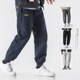 Осенние мужские трикотажные штаны, утепленные повседневные брюки для отдыха