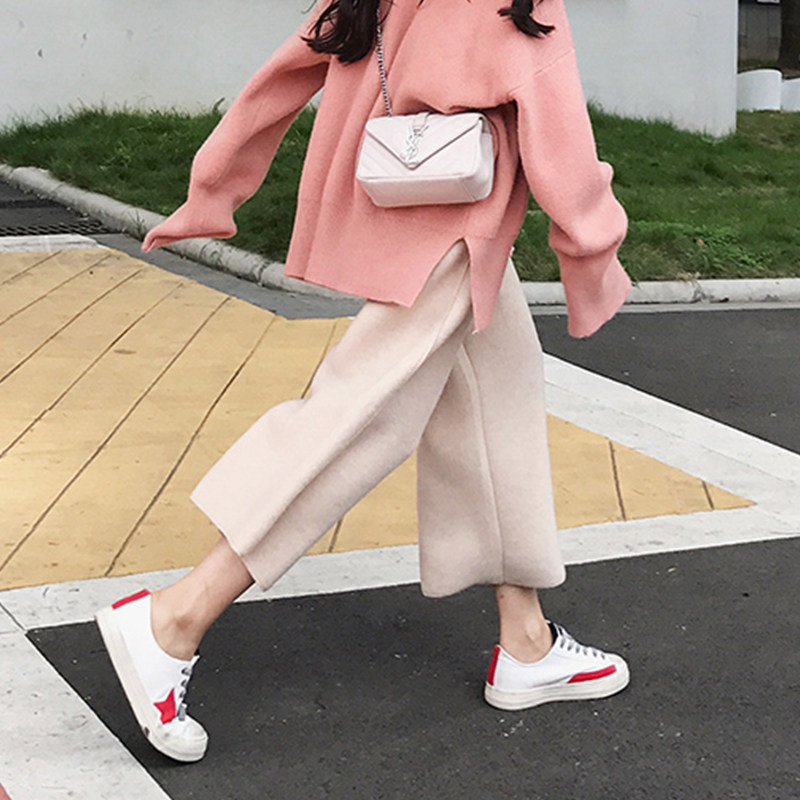 Spring 2021 new large size women's dress fat MM pear shape wide leg pants loose show thin early spring and autumn wear match