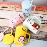 Керамическая кубка Mark Cup Женщина принесите ложку Spoon Nordic ins Girl Clear Persing Cup Cup Home Pare Cup Cup