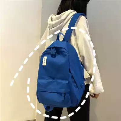 2021 schoolbag female college students backpack Korean version of high school canvas middle school students in simple campus backpack