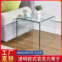  Transparent bay window table Coffee table Tatami table Customizable mobile creative computer table Plastic acrylic table