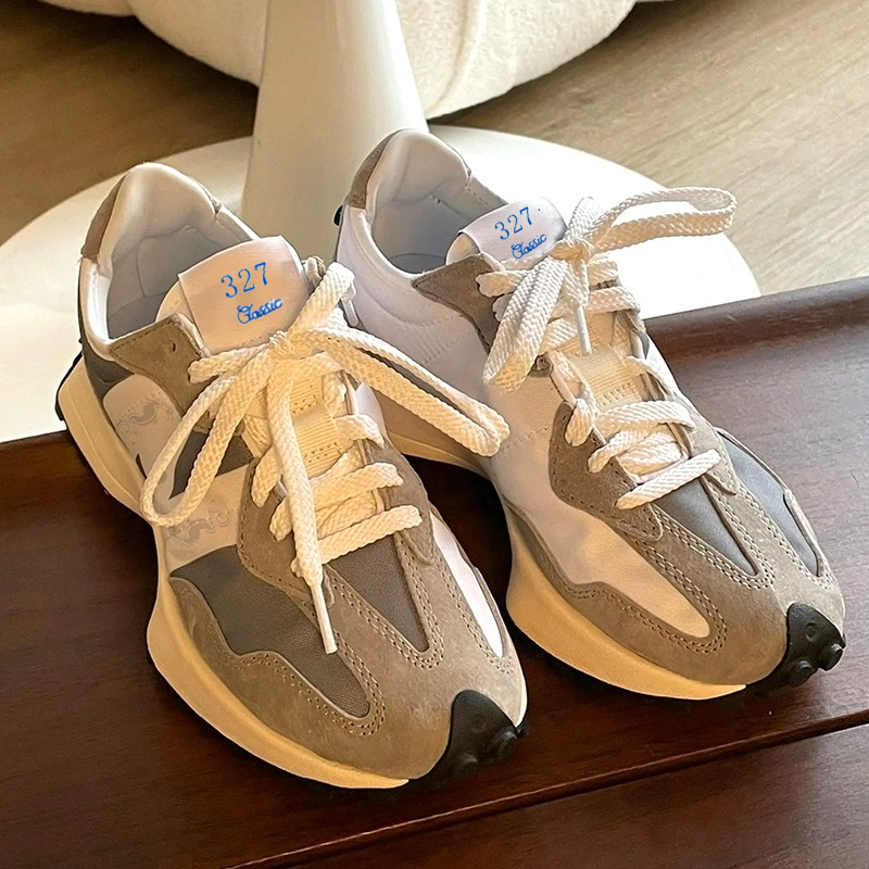 2026 Summer Breathable Sports Casual Shoes 327 Men's and Women's Lightweight Non-Slip Korean Version Original Gray Thick-Soled Forrest Gump Shoes