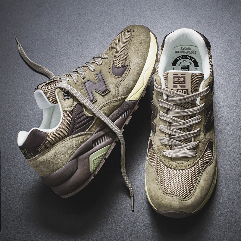 2026 Summer Breathable New Balance 580 Genuine Leather Basketball Sneakers N-Style Casual Shoes Running Shoes Men's Army Green Mesh 2026 Summer Breathable New Balance 580 Genuine Leather Basketball Sneakers N-Style Casual Shoes Running Shoes Men's Army Green Mesh