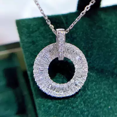 A thousand gold Fashion Light luxury temperament 18K gold simple ring ladder lrm square diamond necklace sweater refining