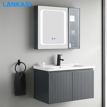 ins smart bath room cabinet combination modern rock board toilet washing washbasin cabinet thickened space aluminum wash table