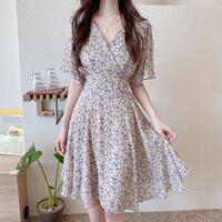 2022Summer WOMEN FASHION FLORAL Print Dress Ladies Dresses female