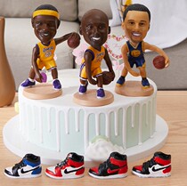 Creative baking birthday cake ornaments basketball star character shoes AJ male god gift car shaking head ornaments