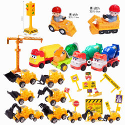 Engineering vehicle cake decorative excavator bulldozer children's year -old toy birthday party swing plug -in hanging tower