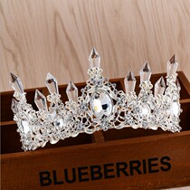 Birthday cake decoration ornaments icicle red silver big alloy high crown bridal jewelry wedding accessories
