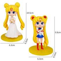 Sailor birthday cake decoration baking ornaments Q version sailor moon light hare girl plug-in