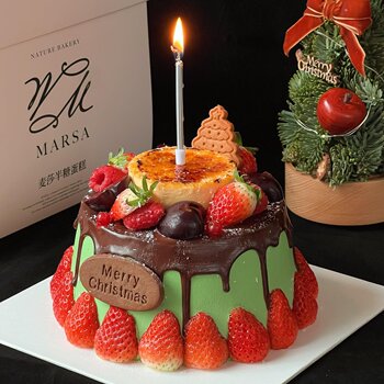 Internet celebrity christmas basque biscuit cake decoration merry christmas letter insert biscuit baking dessert decoration