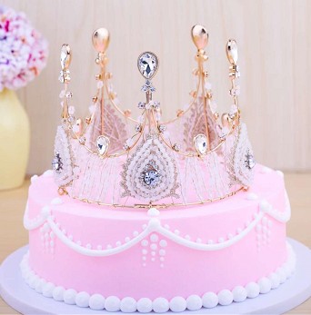Cake birthday decoration decoration baking decoration accessories pure handmade retro crown decoration queen lace big crown
